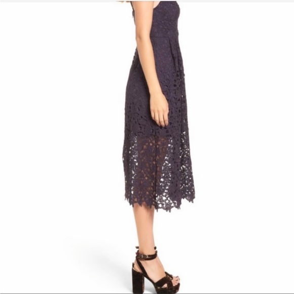 ASTR purple eggplant lace midi dress ZL - Picture 3 of 14